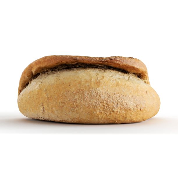 一块面包放在白色表面，3d渲染图片下载