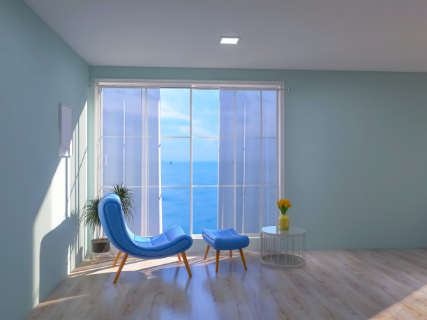 漂亮的房间室内3d渲染，3d插画装饰图片下载