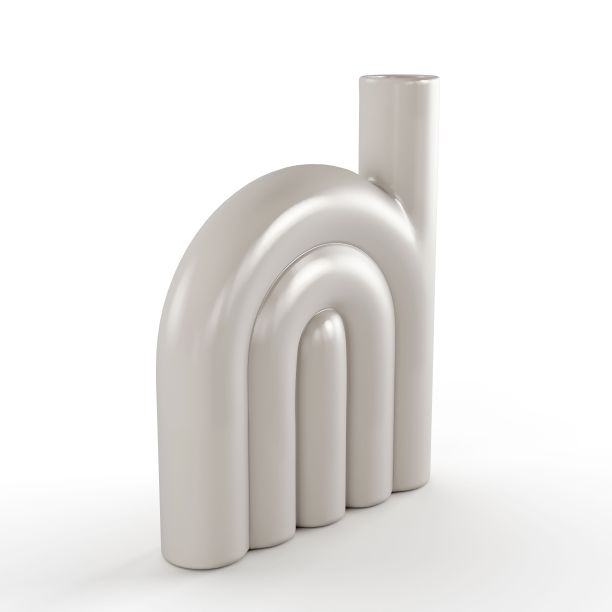 带有金属部件和抽象风格设计的白色物体图片下载