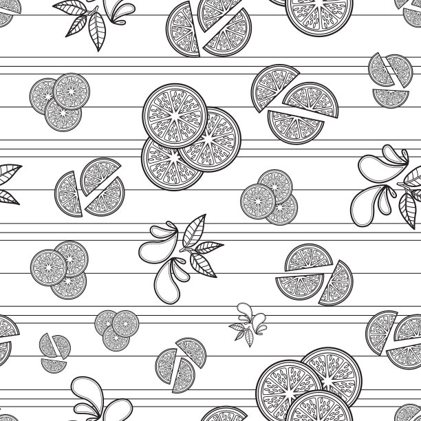 橙色，柠檬和酸橙切片无缝表面图案设计图片下载