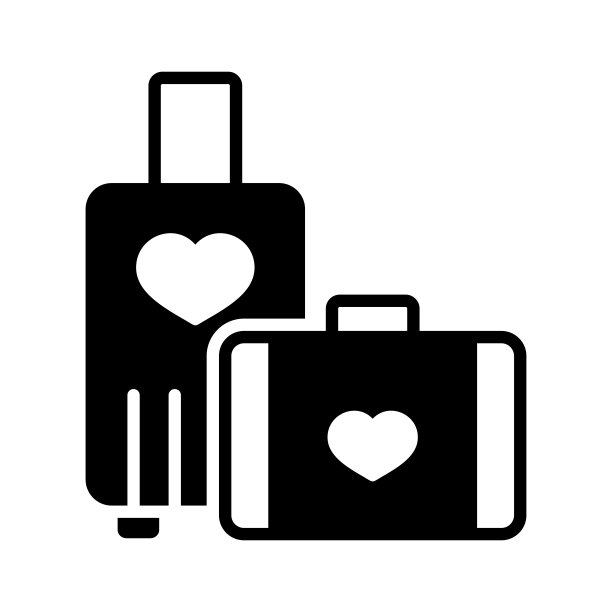 行李箱和蜜月度假婚礼的图标图片下载