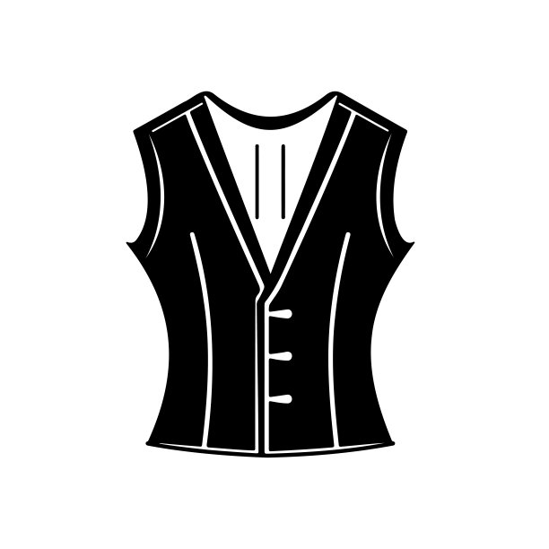经典背心与按钮平面矢量插图图片下载