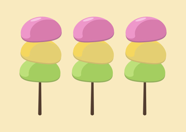 日本甜点麻糬。矢量插图。图片下载