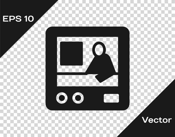 黑色电视报告图标隔离在透明背景上。电视新闻。向量图片下载