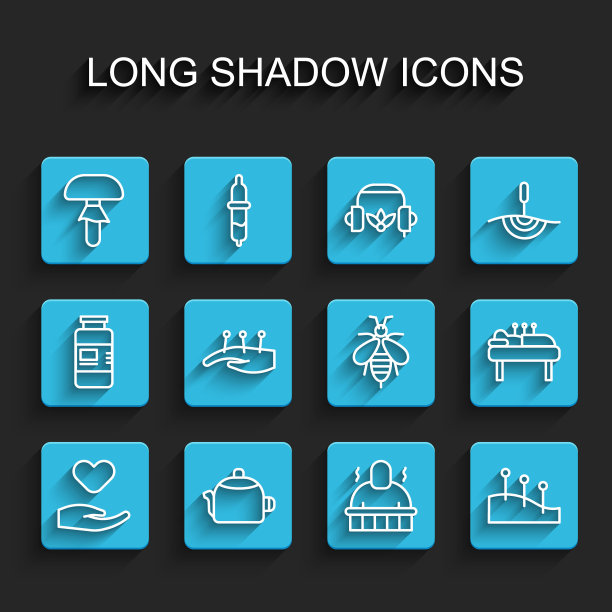 集线心在手，水壶与处理，蘑菇，桑拿水疗程序，针灸疗法，和蜜蜂图标。向量图片下载