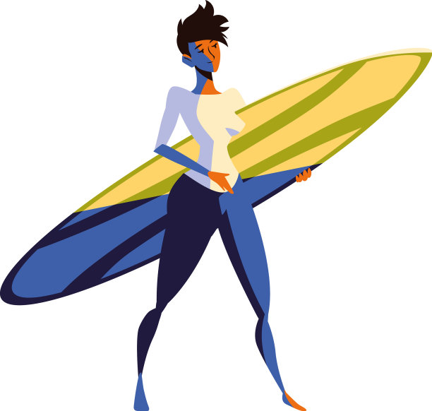 拿着冲浪板的女人图片下载