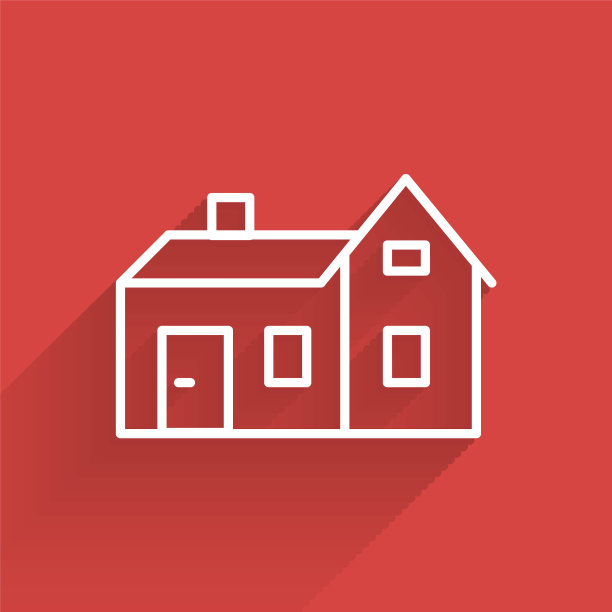 橙色房子图标孤立在白色背景上。家的象征。向量图片下载