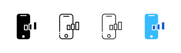 多种样式颜色的信号强度矢量图标图片下载