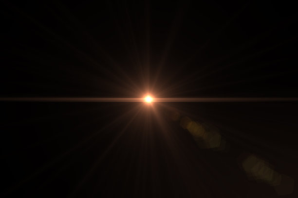 自然，镜头光晕在黑色背景上图片下载