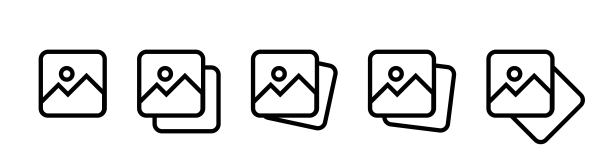 图片库图标集。相册图标。图像图标设置。矢量图形图片下载