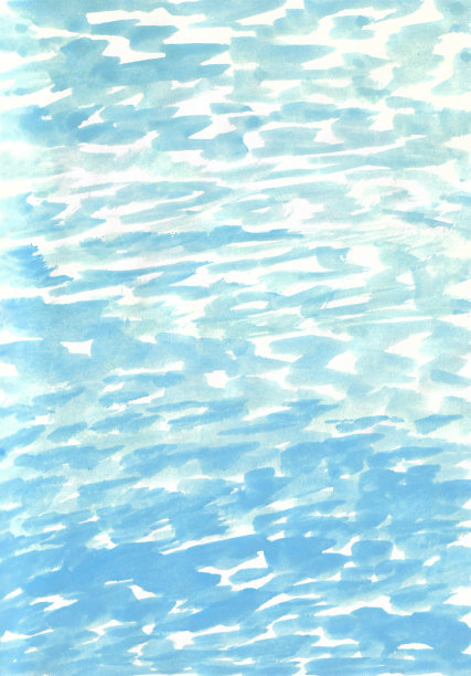 水彩画抽象背景或纸上的蓝色抽象水彩纹理。河流或海洋的概念。垂直的。图片下载