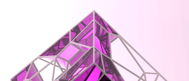 抽象架构背景。技术概念和建筑创新与未来可持续发展的设计结构在紫色。灵感，复制空间，横幅，软件-3d渲染图片下载