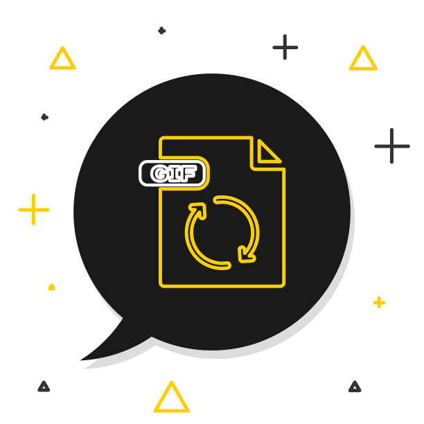 行GIF文件文档。下载孤立在白色背景上的gif按钮图标。GIF文件符号。彩色轮廓概念。向量图片下载