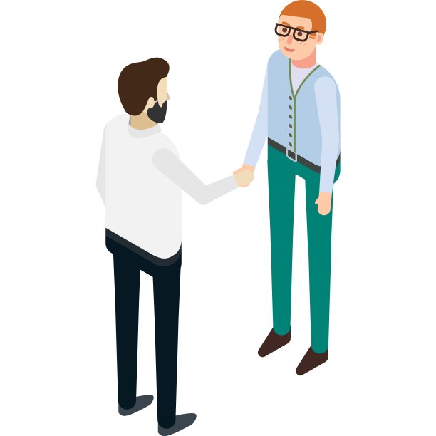商人和伙伴矢量图标握手隔离图片下载