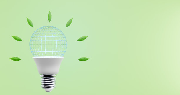 灯泡上的行星线框，球体上有网格。生态环保地球日。三维渲染图片下载