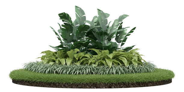 现实的草地讲台与花园。图片下载