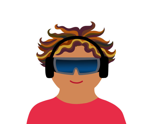 用于心理健康治疗的虚拟现实音乐。图形插图，剪贴艺术。图片下载