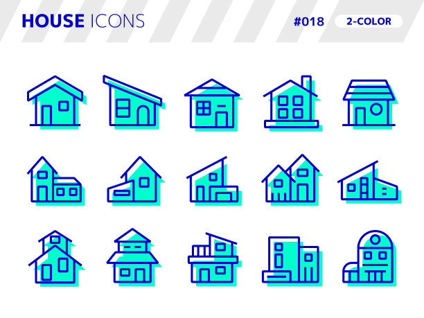 与house_018相关的2色样式图标集图片下载