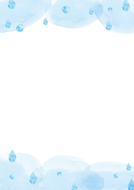 水彩雨云画框垂直图片下载