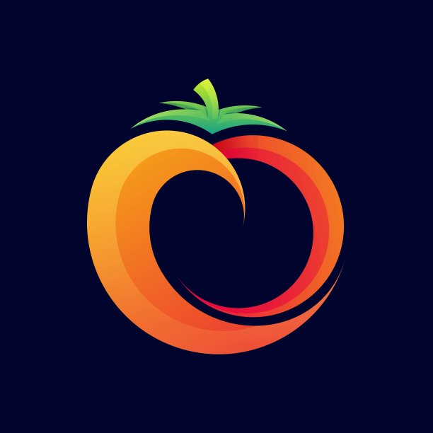 矢量插图番茄渐变彩色风格。图片下载