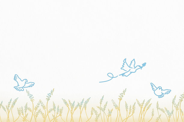 白底白鸽在麦田上空盘旋的插图图片下载