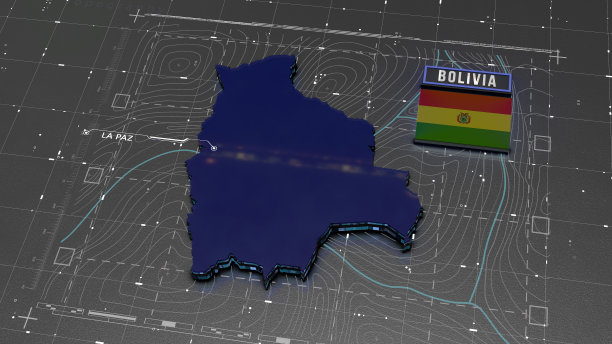 玻利维亚地图数字背景图片下载