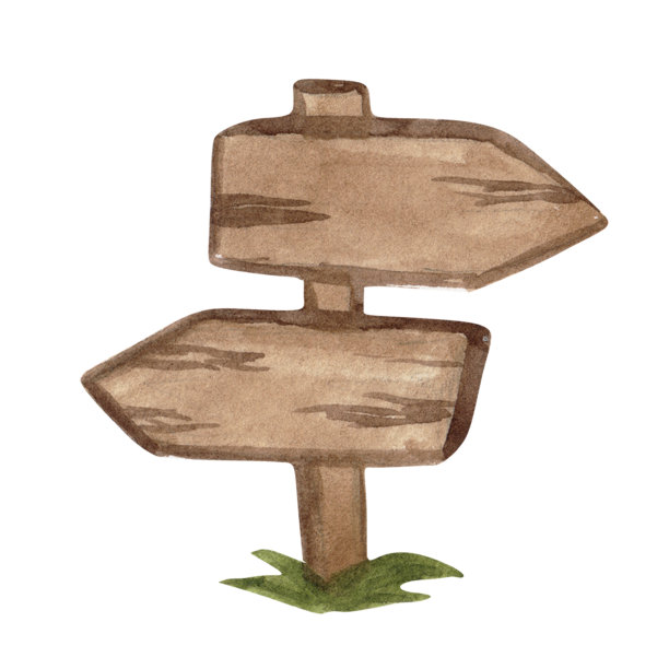 水彩木制标识板和箭头。水彩手绘指针。标牌和木制的标牌。图片下载