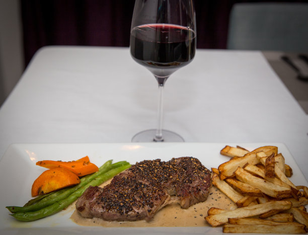 牛排红酒晚餐图片下载