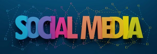 3D渲染社交媒体彩色排版与手绘网络图片下载