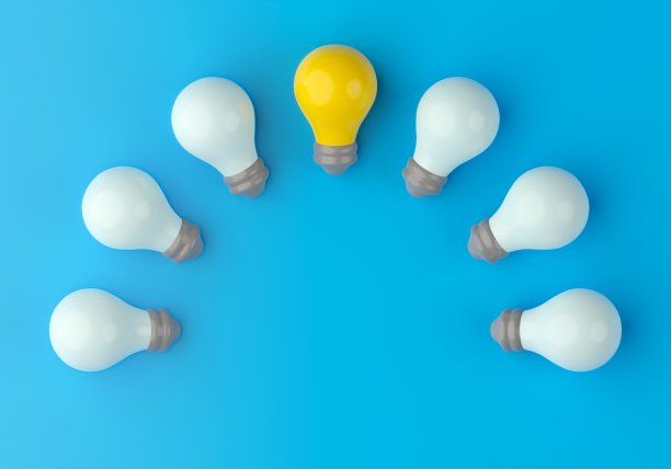 创意概念，灯泡背景图片下载