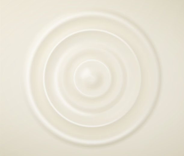 牛奶溅起涟漪。白色背景上的圆圈和波浪图片下载