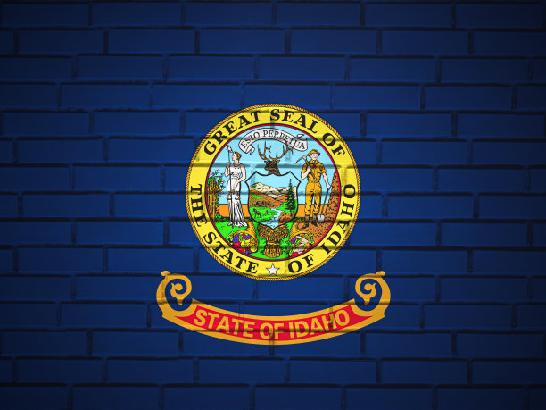 砖墙爱达荷州旗图片下载