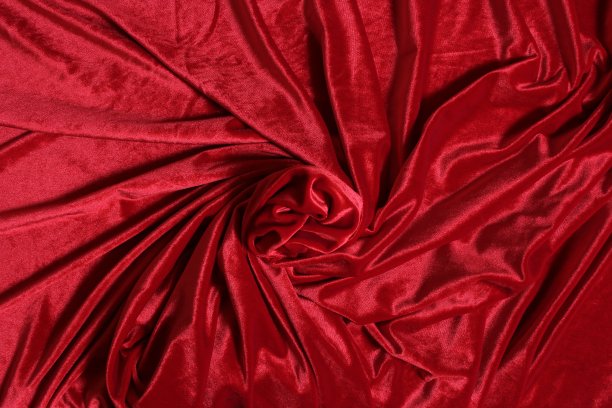 红色天鹅绒织物束俯视图图片下载