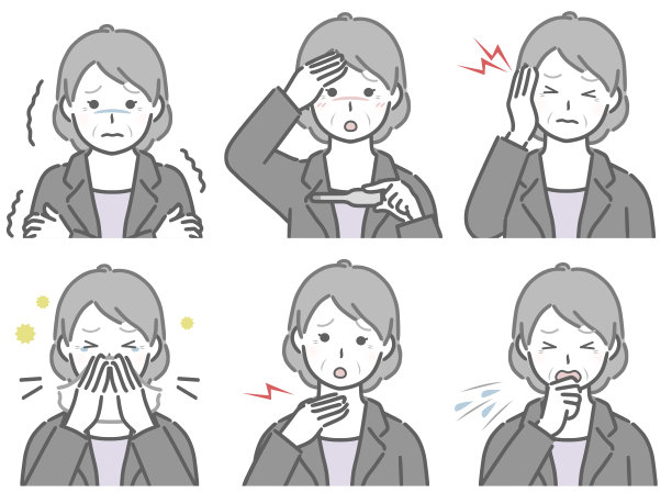 穿着西装、身体不适的老年妇女图片下载