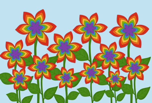 彩虹花朵图片下载