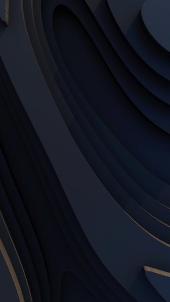 黑色金属纹理钢纹。灰色线条曲线设计在抽象的黑色背景。黑色水平模板或横幅，商业背景。带有柔和波浪的抽象背景。三维演示图片下载