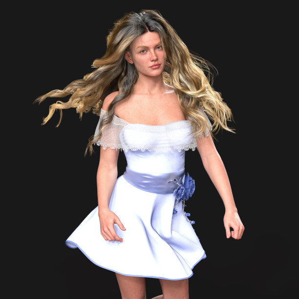 漂亮女人摆姿势。3 d渲染。图片下载