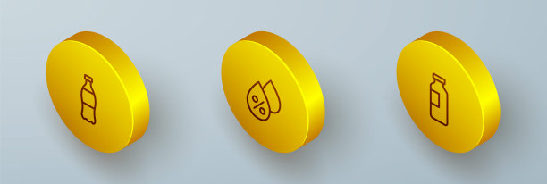 设置等距线瓶水，水滴百分比和图标。向量图片下载