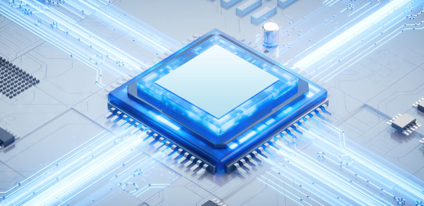 赛博朋克AI的3D渲染。电路板。技术背景。中央计算机处理器CPU和GPU的概念。主板数字芯片。科技背景。图片下载