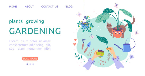 双手盆栽发芽，落地模板图片下载