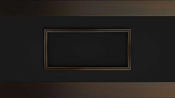 现代，豪华的黑色和金色背景- 3D插图图片下载
