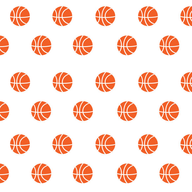 无缝篮球图案的白色背景图片下载