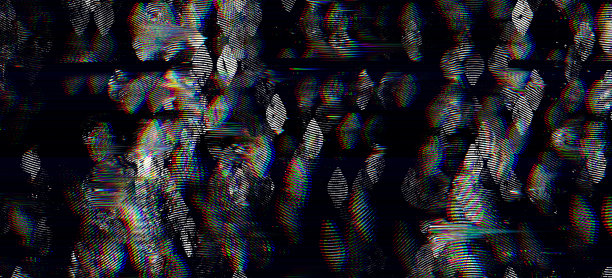 菱形在故障流流体液体彩虹模糊移动条纹在黑色单色背景图片下载