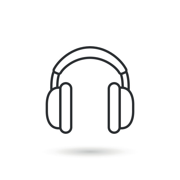 耳机图标在平面风格。孤立背景上的耳机矢量插图。听音乐招牌经营理念。图片下载