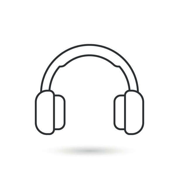 耳机图标在平面风格。孤立背景上的耳机矢量插图。听音乐招牌经营理念。图片下载