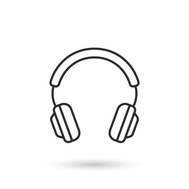 耳机图标在平面风格。孤立背景上的耳机矢量插图。听音乐招牌经营理念。图片下载
