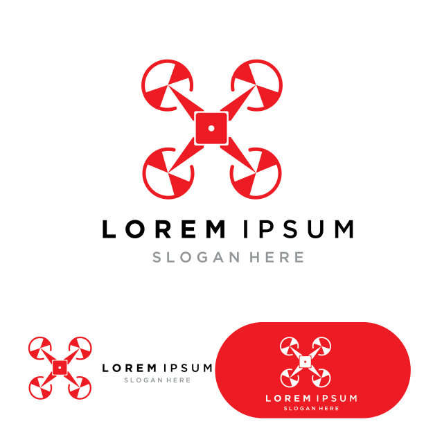 无人机标志矢量图标设计说明图片下载