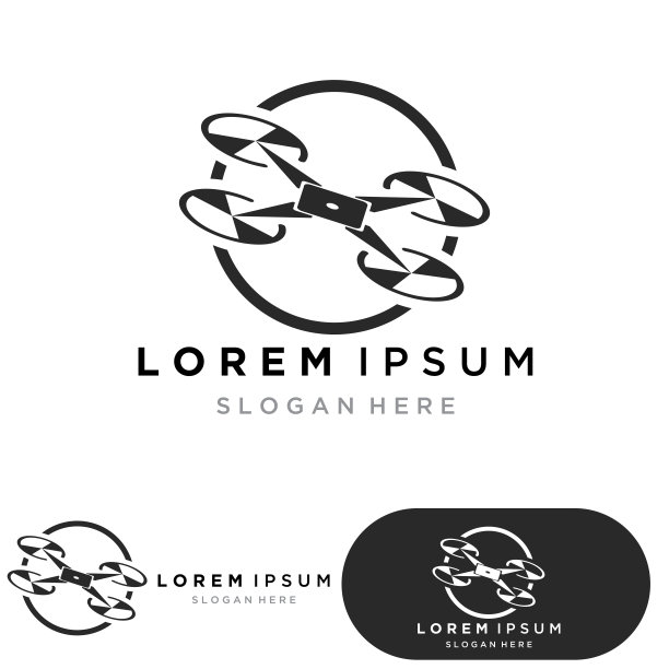 无人机标志矢量图标设计说明图片下载