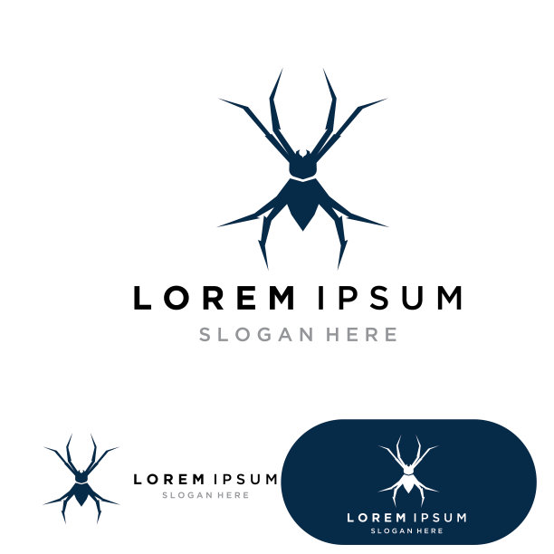 蜘蛛插图标志矢量模板矢量图片下载