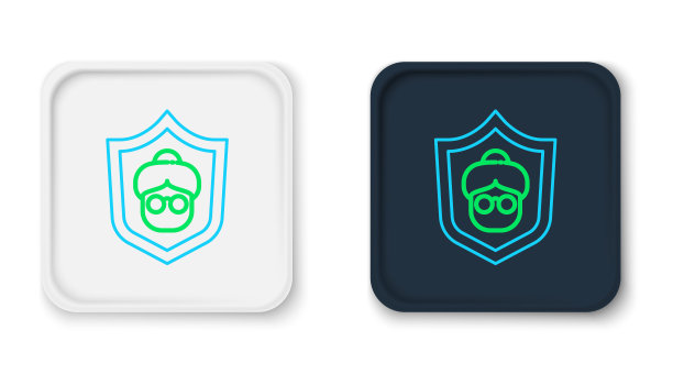 线祖母图标隔离在白色背景上。彩色轮廓概念。向量图片下载